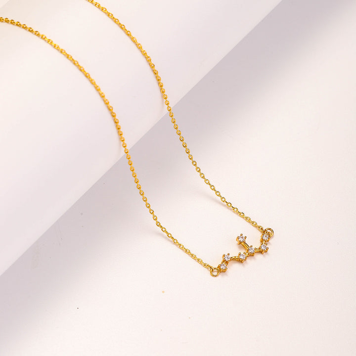 Virgo Constellation Diamond Pendant Astrology Necklace