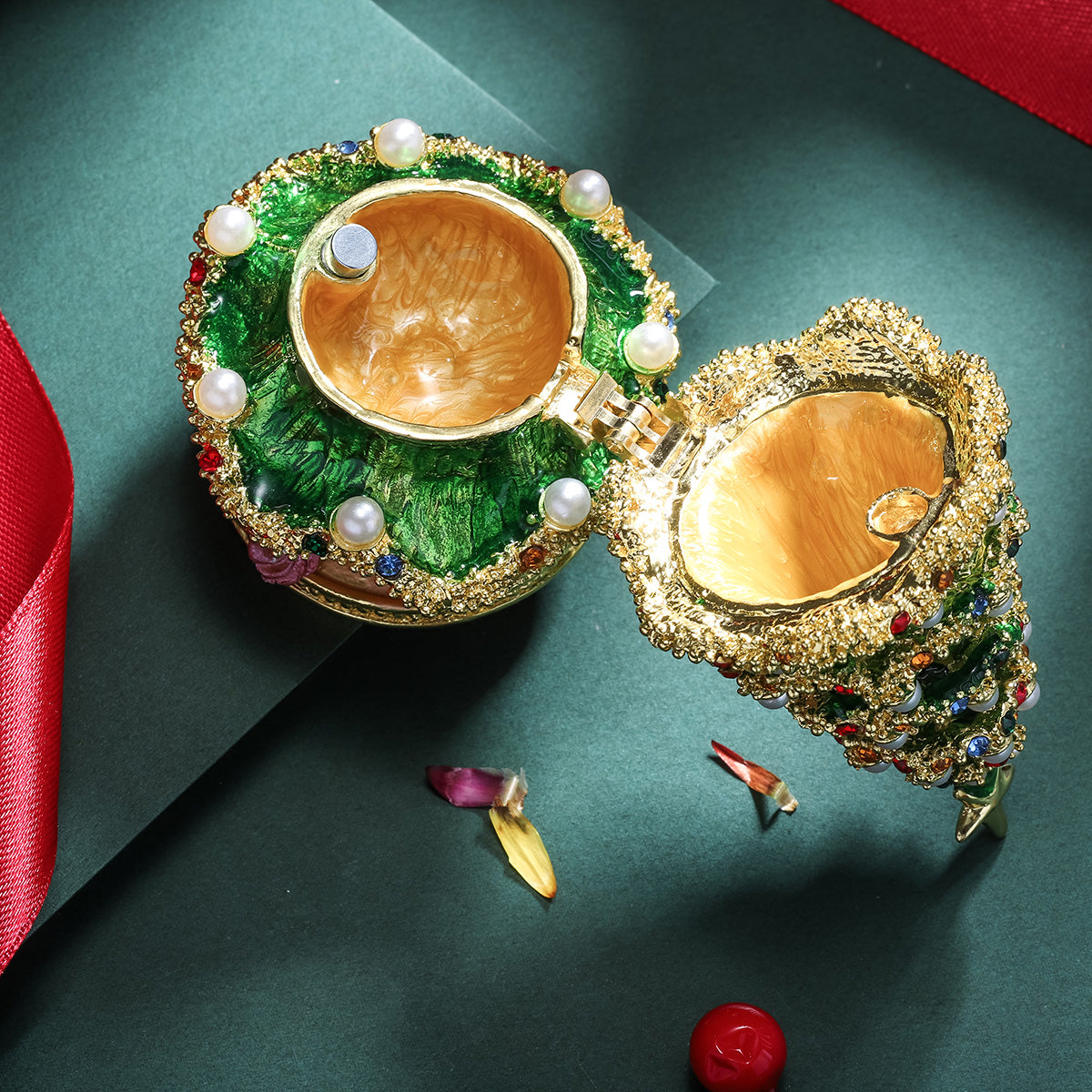 Christmas Tree Alloy Jewelry Box