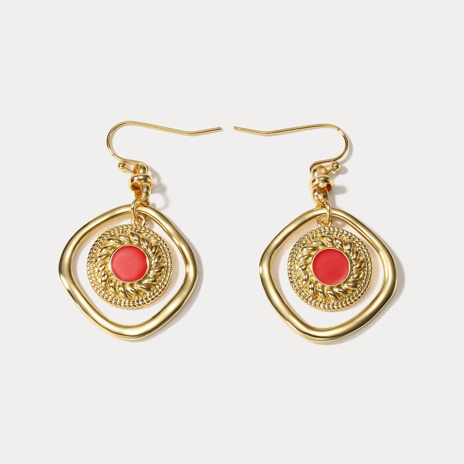 Selenichast Red Hoop Earrings For Women Dangle Earrings For Her 18K selenichast-red-hoop-earrings-for-women-dangle-earrings-for-her-18k