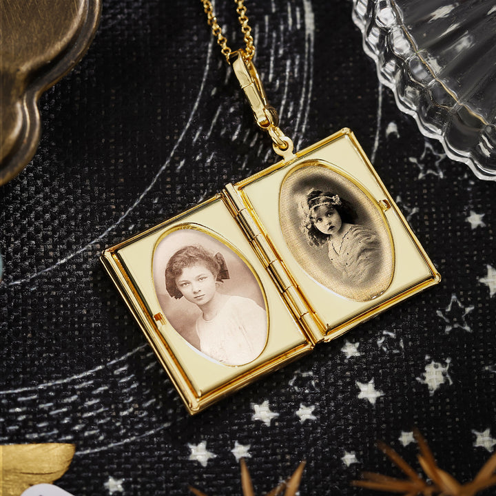 Enamel Tarot Locket Necklace-The High Priestess