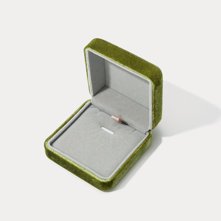 Fancy Jewelry Green Velvet Gift Vintage Engagement Necklace Box Set Wedding Gift