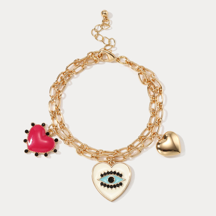 Selenichast Evil Eye Heart Bracelet