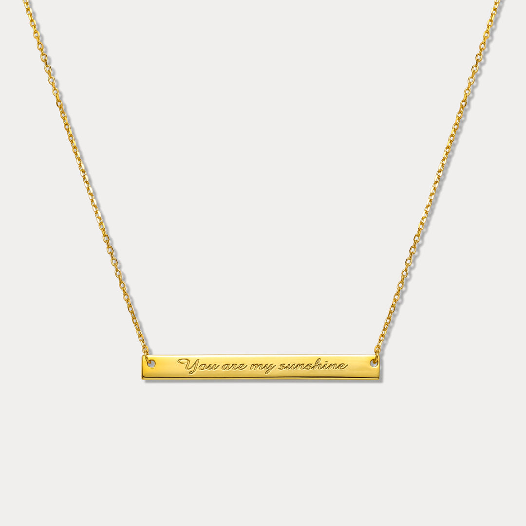 Selenichast serif custom sentence tag chain necklace