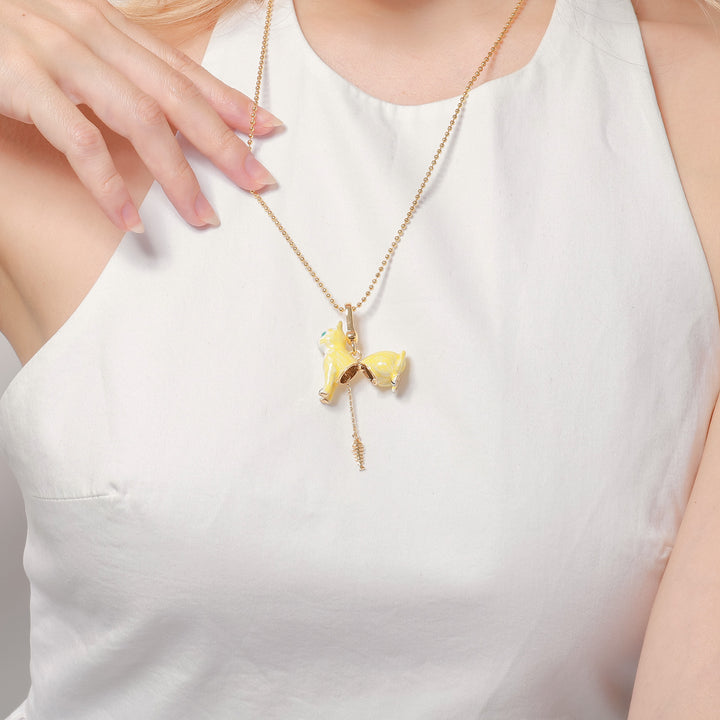 cat fish bone pendant necklace