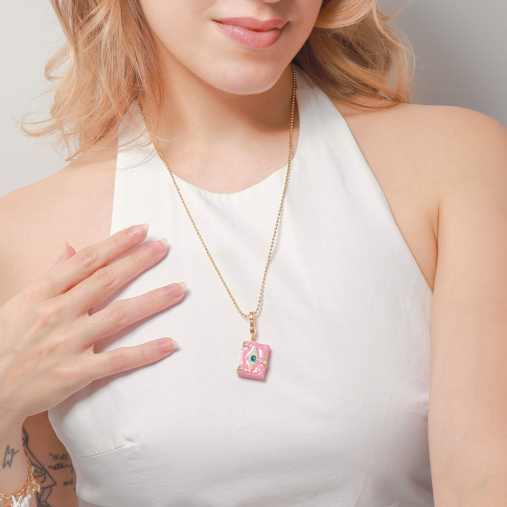 Diary Long Locket Pendant Necklace