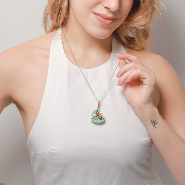 Memorial Box Pendant Autumn Jewelry