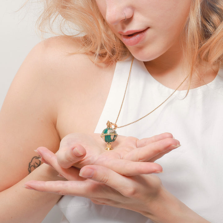 globe pendant long necklace