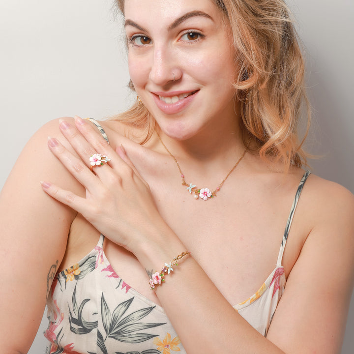 hibiscus butterfly necklace