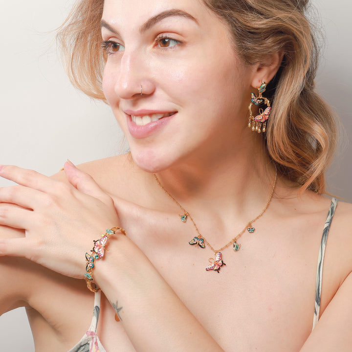 butterfly enamel jewelry set