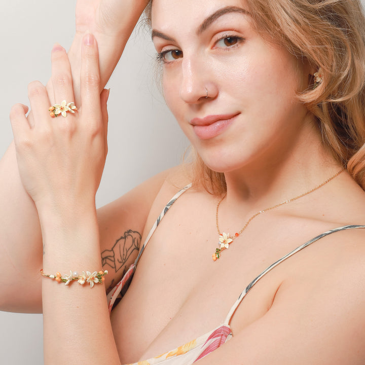 Orange Blossom Rings Jewelry Set