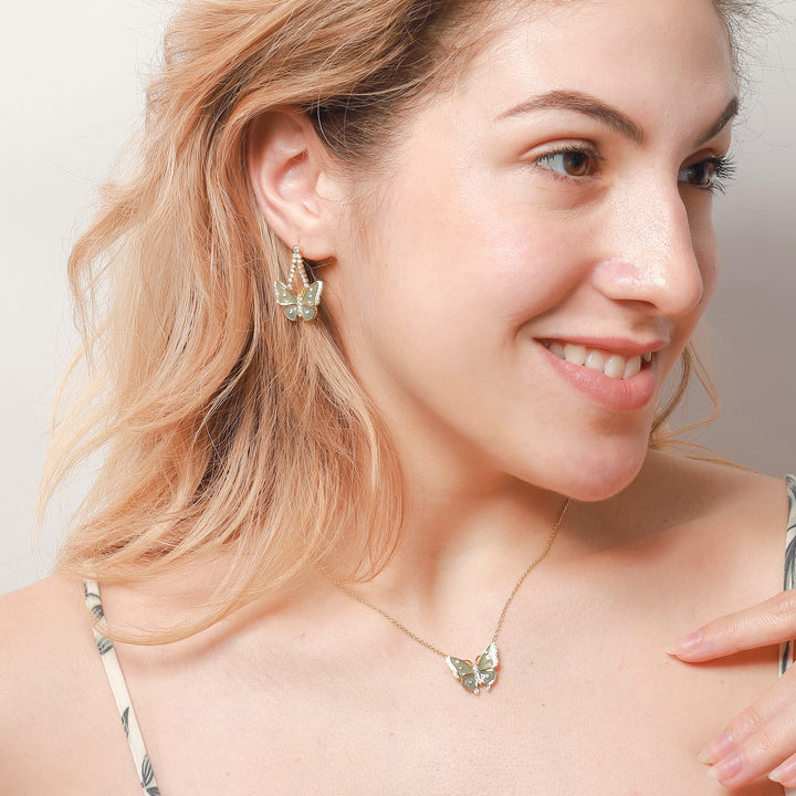 butterfly necklace and earrings