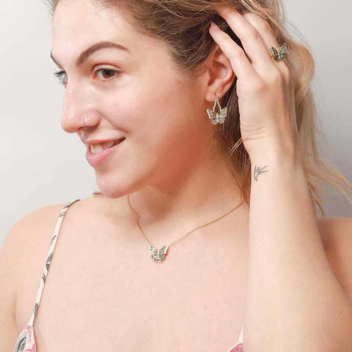 butterfly enamel jewelry set