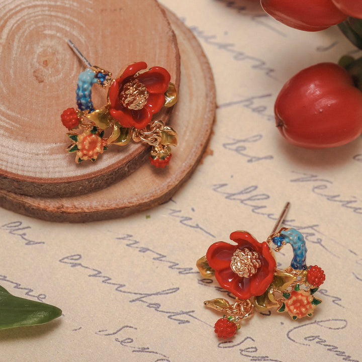garden  peony earrings