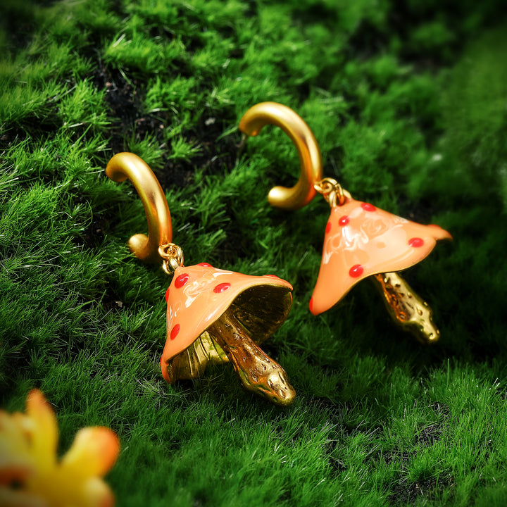 Enamel Mushroom Earrings