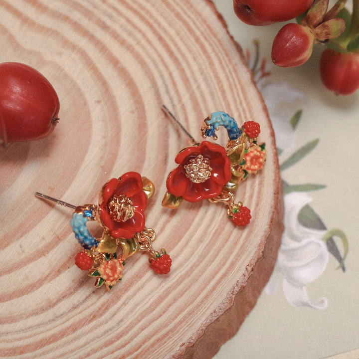peony designer stud earrings
