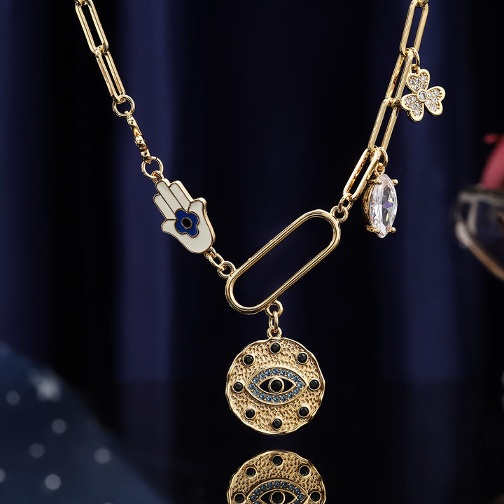Evil Eye Diamond Gold Necklace