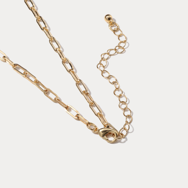 Moon Star Diamond Gold Chain Necklace