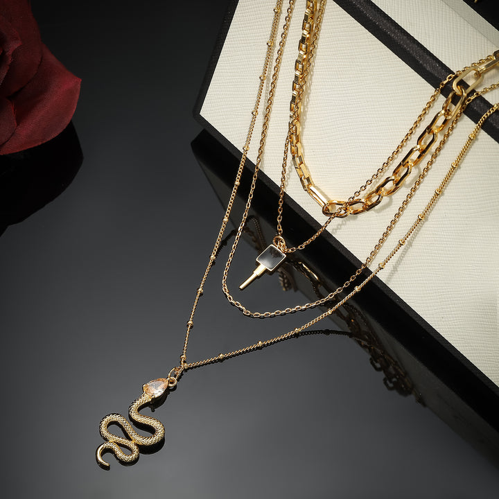Gate of Hands Snake Layered Necklace