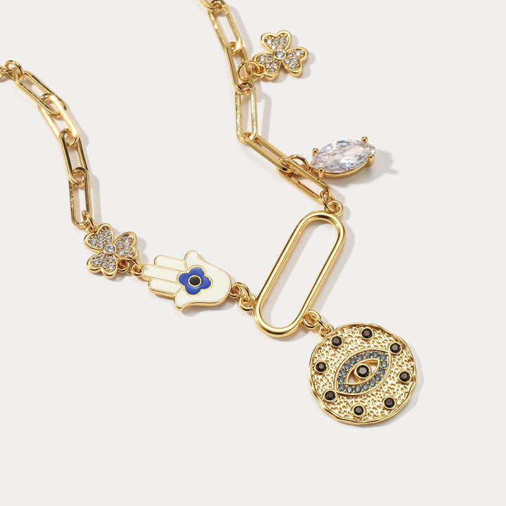 Demon Eye Guardian Flower Necklace