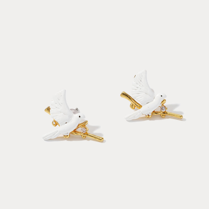Peace Dove Stud Earrings