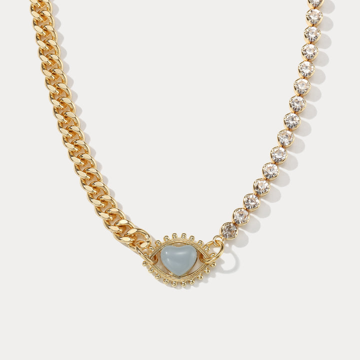 Selenichast Gemstone Eye Chain Choker