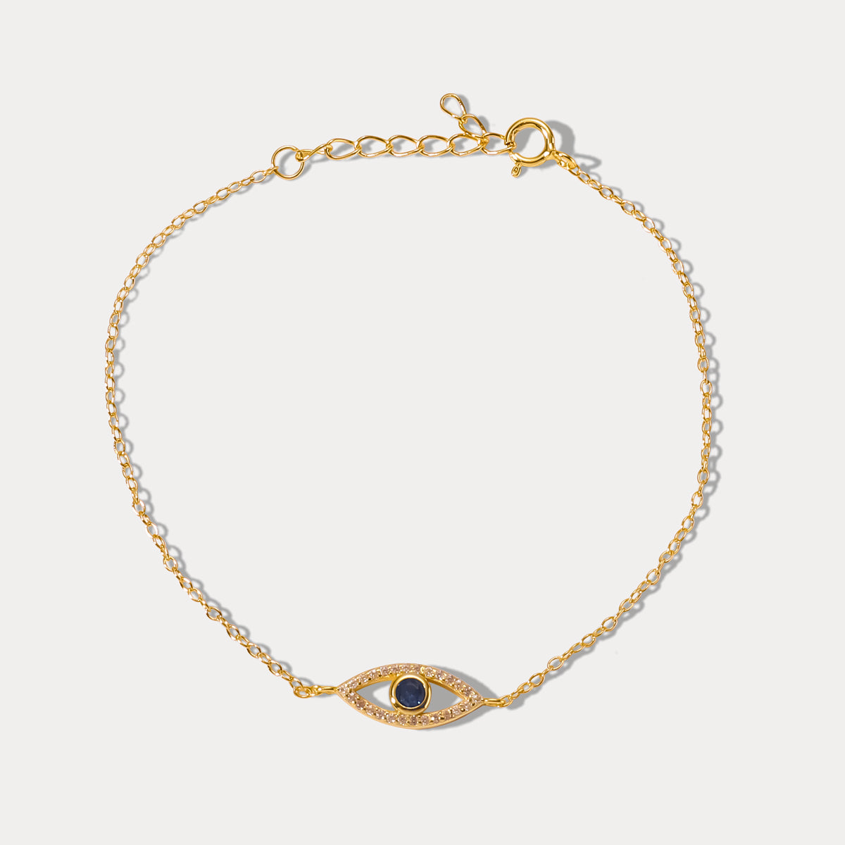 Sapphire Diamond Hollow Eye Chain Bracelet