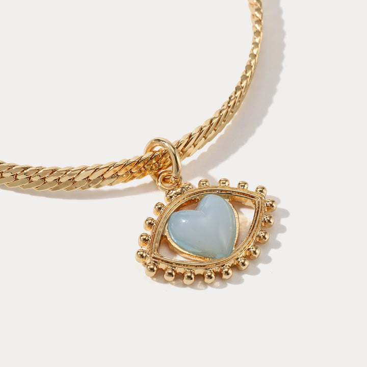 Gemstone Evil Eye Chain Necklace
