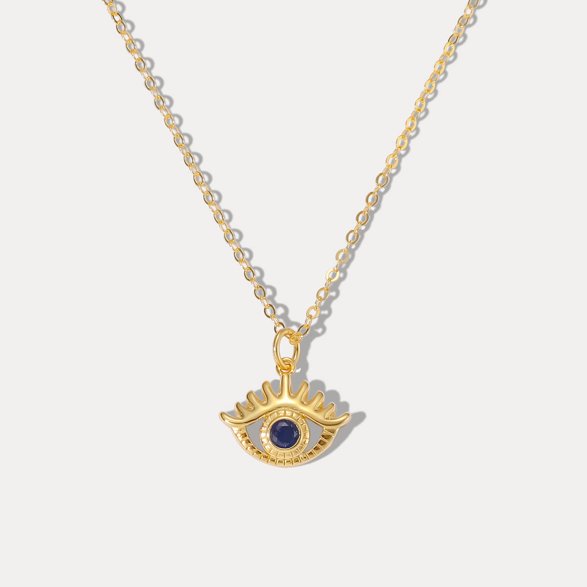Selenichast sapphire diamond hollow eye chain necklace