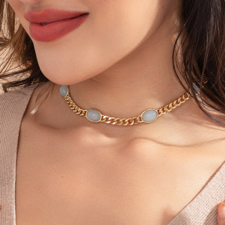 Selenichast Gemstone Station Chain Necklace