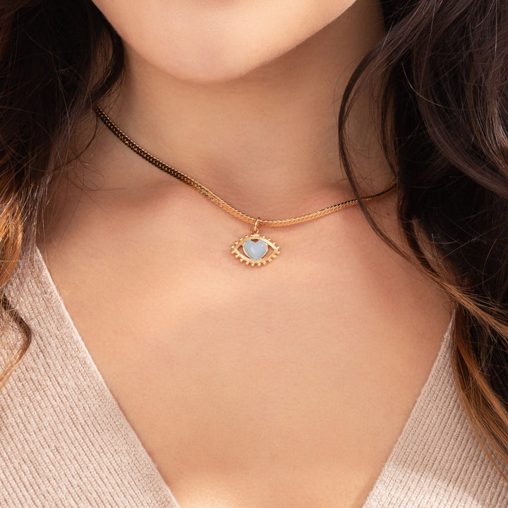 Blue Gemstone Chain Necklace