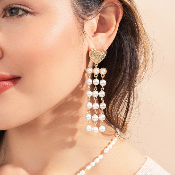 Vintage Pearl Tassel Earrings