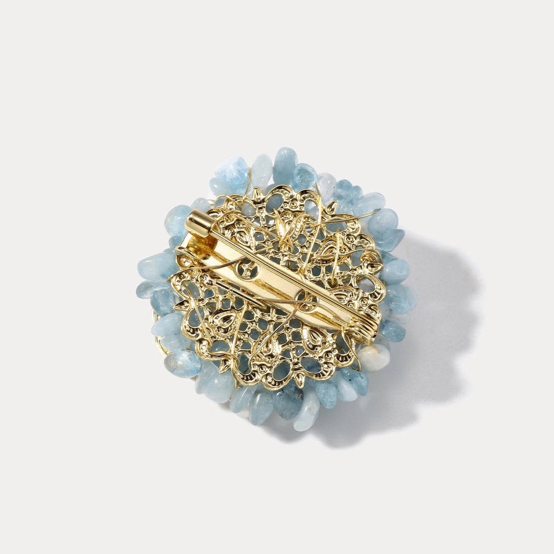 Butterfly Gem Gold Brooch