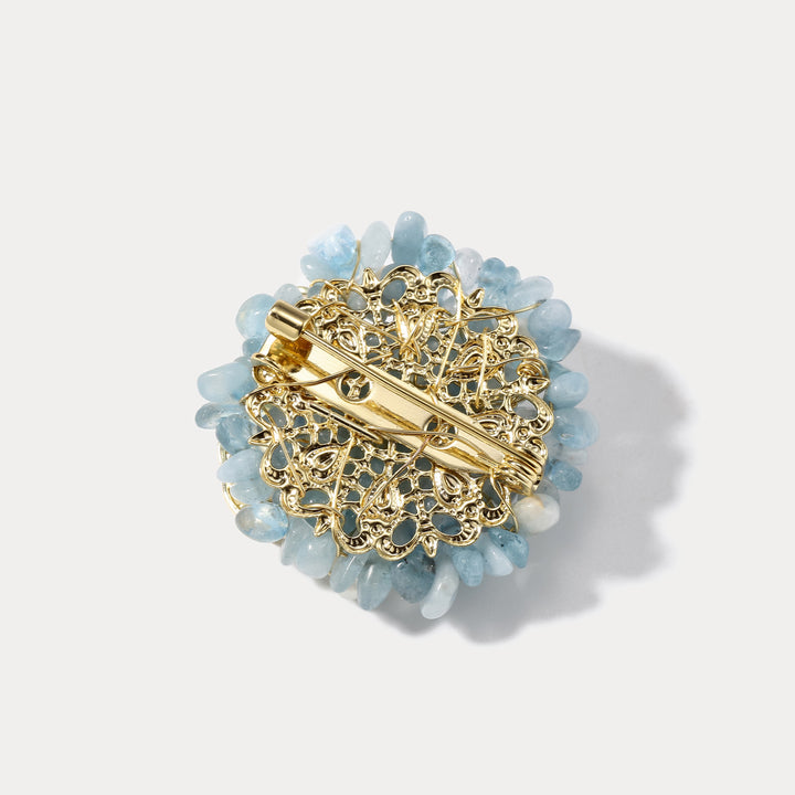 Butterfly Gem Gold Brooch