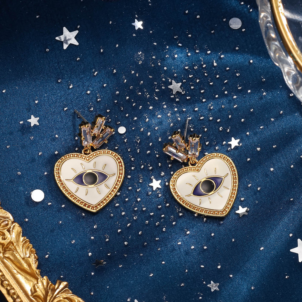 Evil Eye Gold Earrings