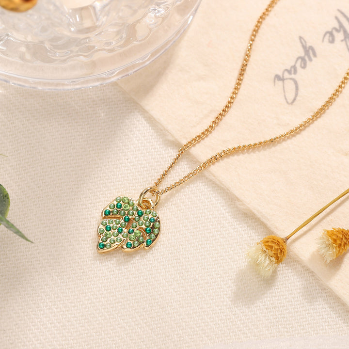 Summer Palm Leaf Pendant Necklace