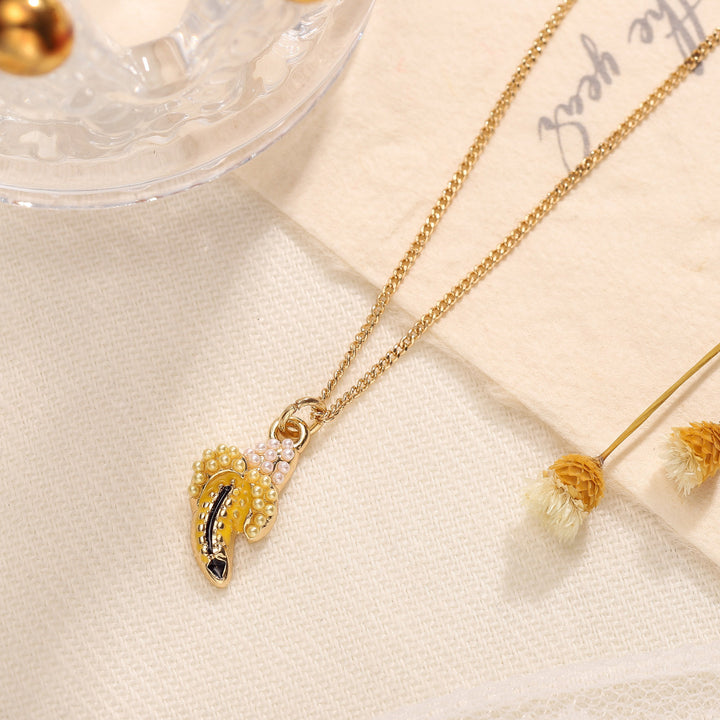 Summer Banana Pendant Necklace