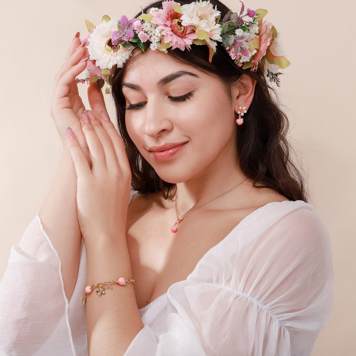 peach blossom jewelry set