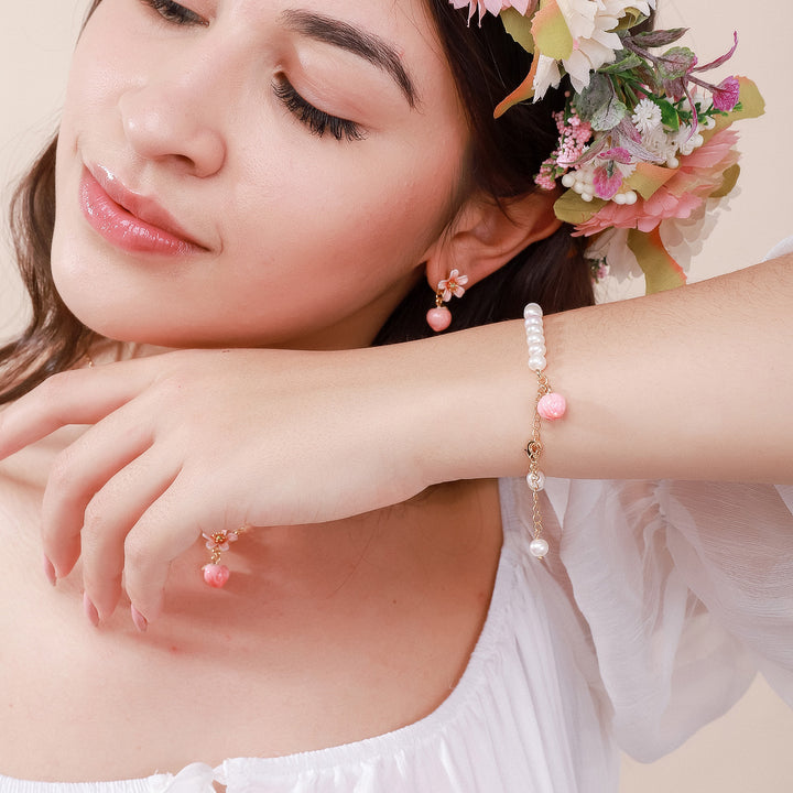 Peach Fruit Pearl Bracelet