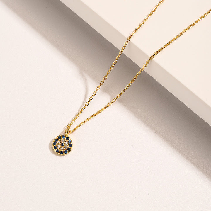 Selenichast sapphire diamond round pendant necklace