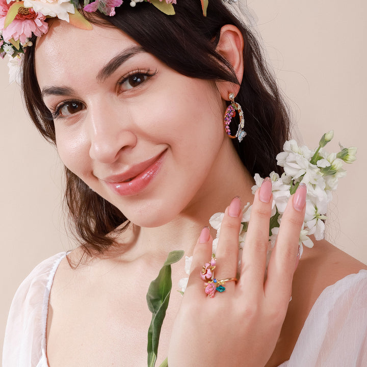 enamel garden butterfly earrings