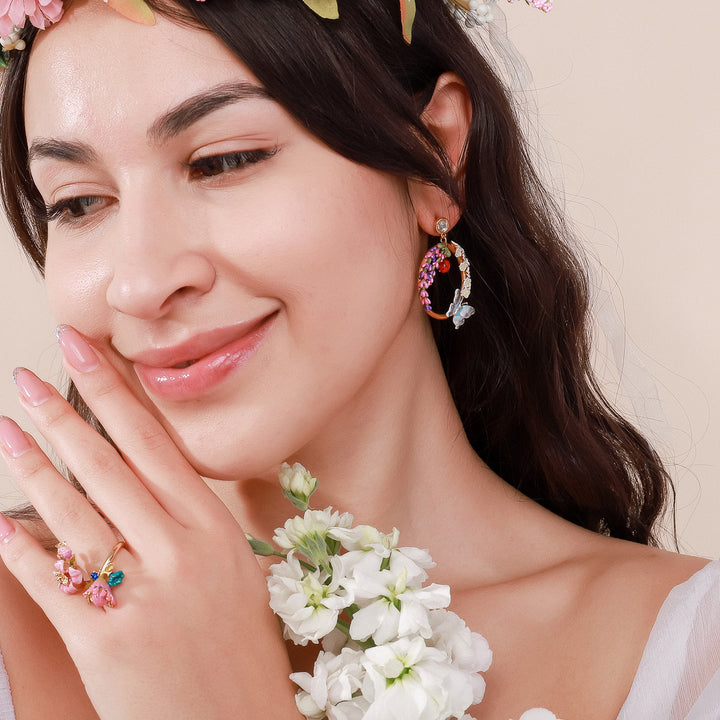 gold garden butterfly earrings