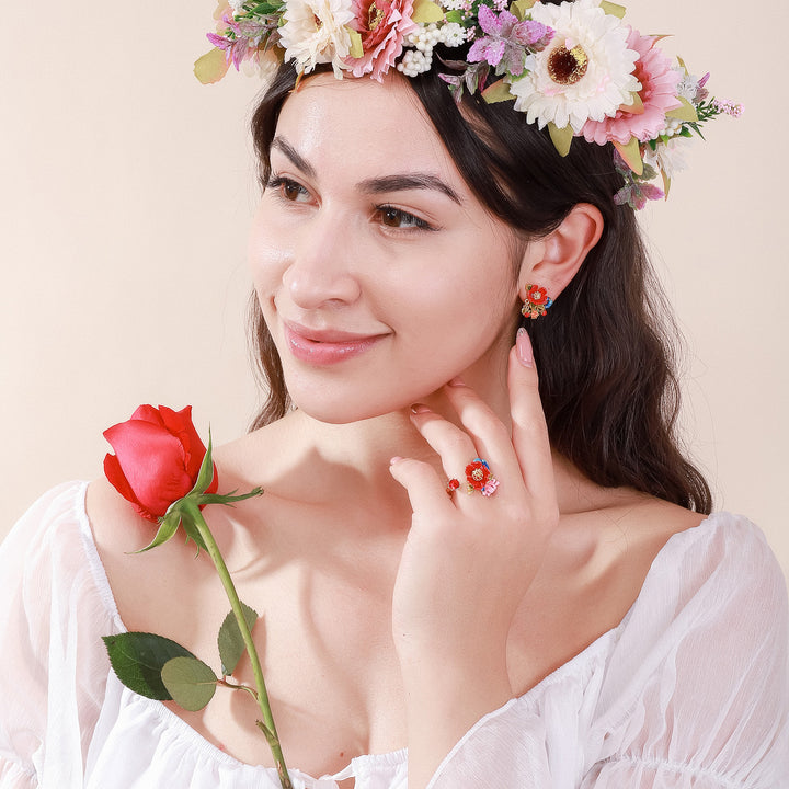 Gemstone Flower Ring