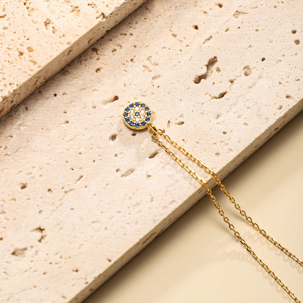 Selenichast sapphire diamond round pendant necklace