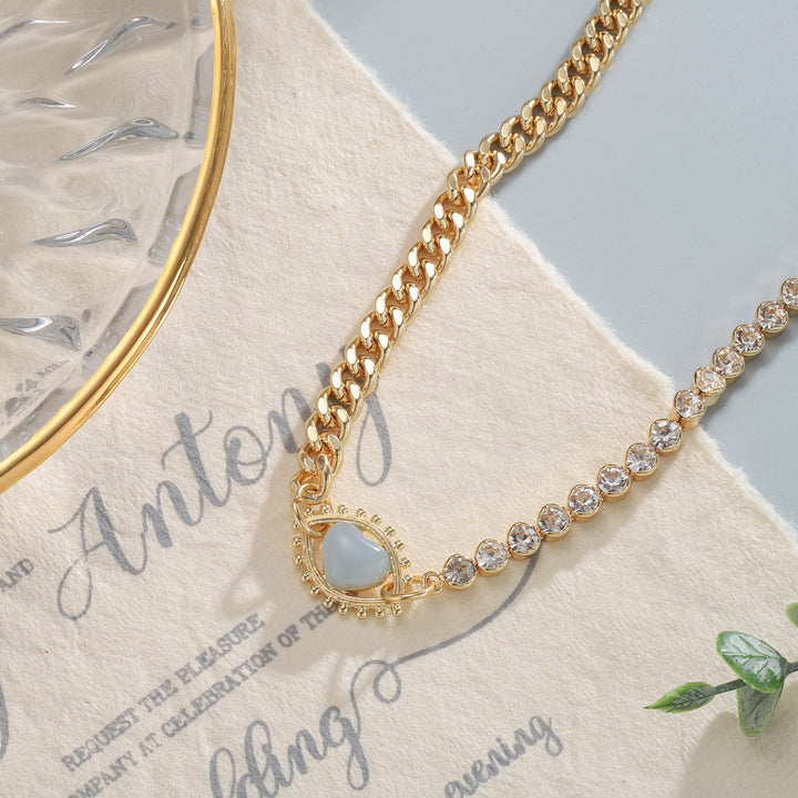 Gemstone Eye Chain Diamond Choker