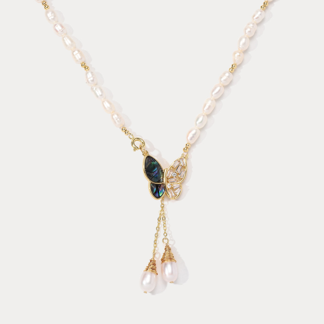 Selenichast Butterfly Pearl Necklace
