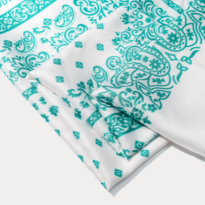 Green Paisley Square Scarf