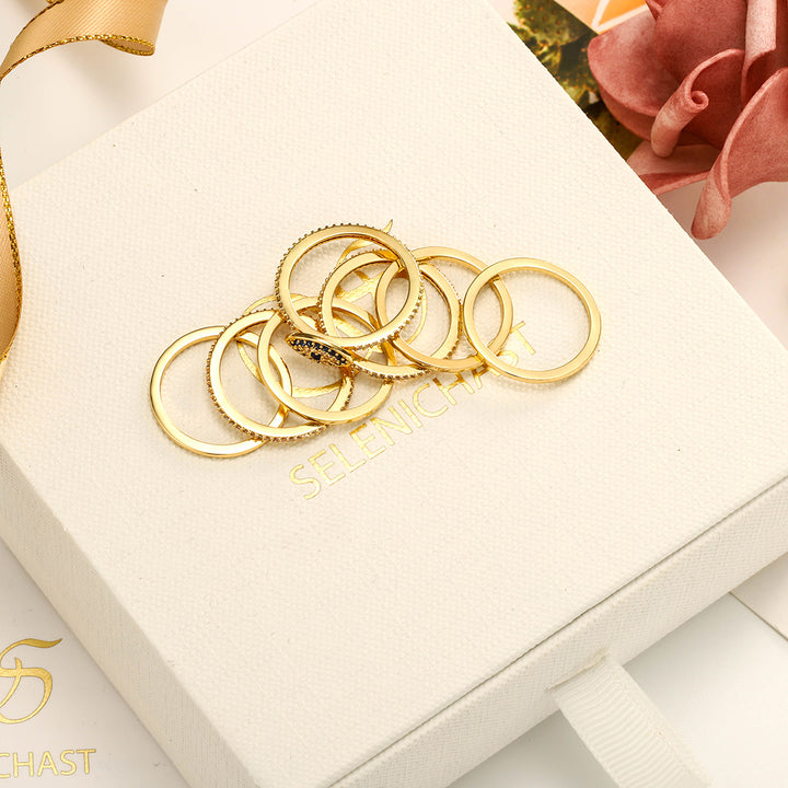 Stackable Diamond Evil Eye Rings Astrology Jewelry