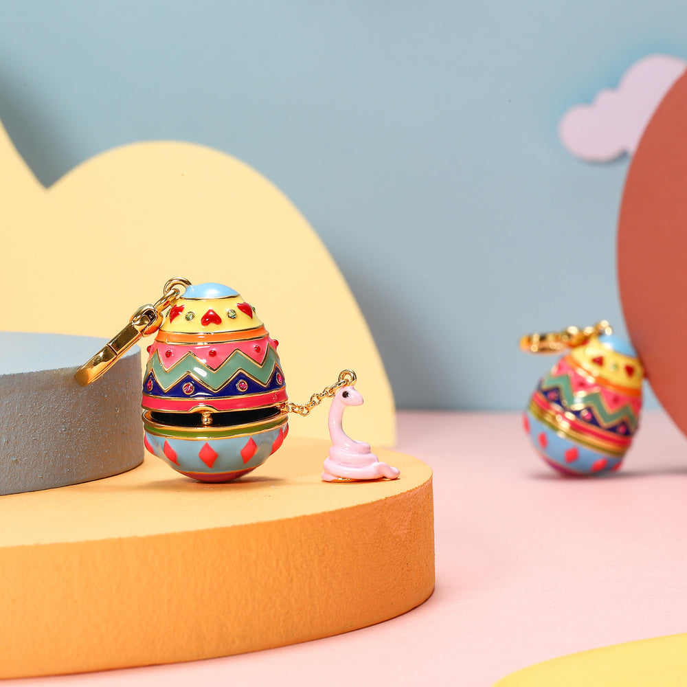 enamel snake zodiac easter egg pendant