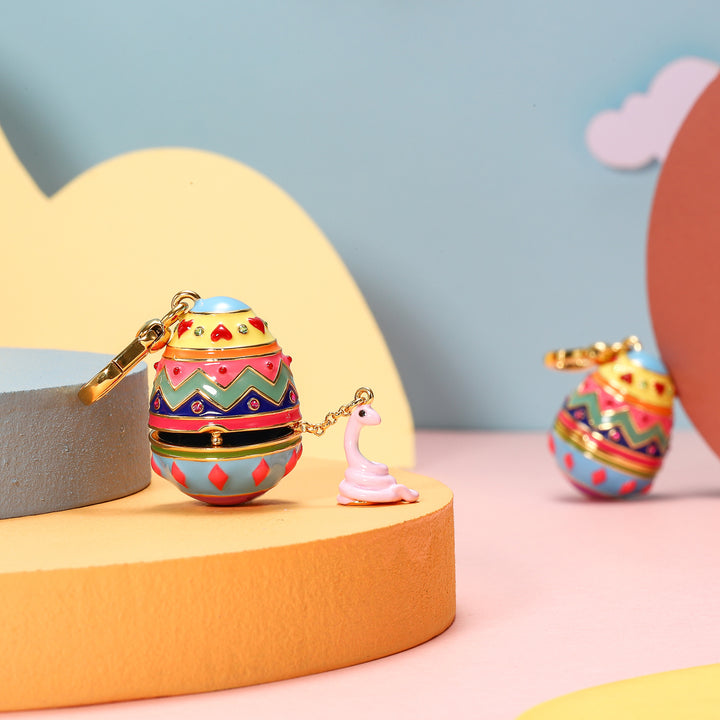 enamel snake zodiac easter egg pendant