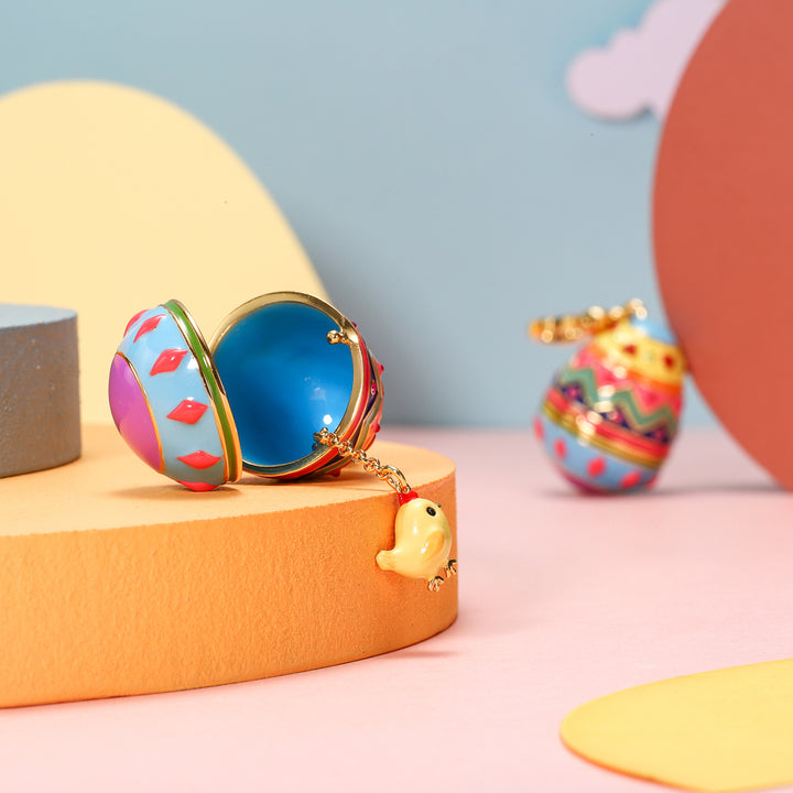 gold rooster zodiac easter egg pendant